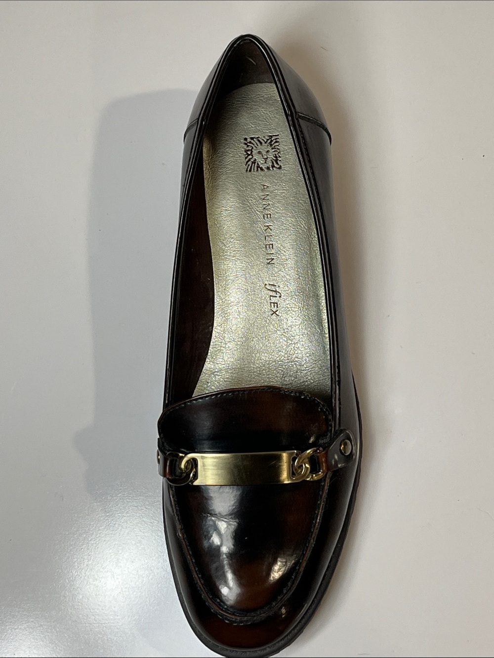 NWOT Anne Klein Loafer Brown / Gold Sz 9